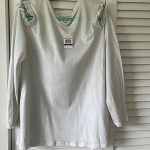Michael Kors Silver Long Sleeve Top